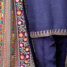 Raw Silk Suit and Embroidered Shawl
